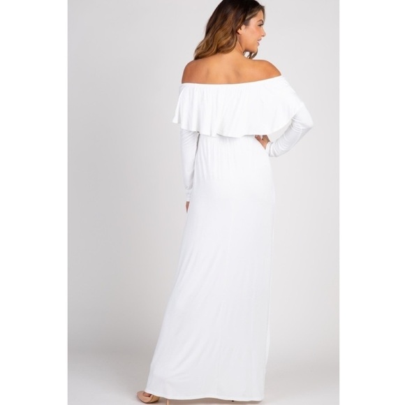 PinkBlush long sleeve off the shoulder maxi dress - Picture 3 of 5